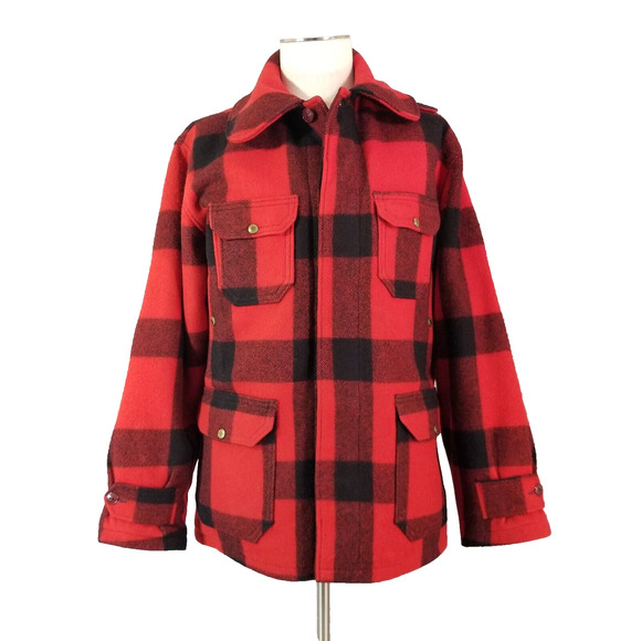 Vintage Woolrich Wool Hunting Jacket Mens Large Buffalo Plaid
